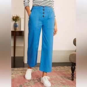 Boden Beaufort Button Fly Flared Leg Cropped High Rise Chinos Size 10
